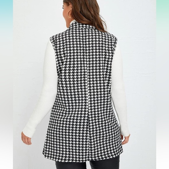 houndstooth wool vest coat - Picture 2 of 10